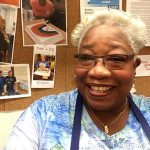 SAGE volunteer Veronica Baugh-Osterfeld in Harlem office